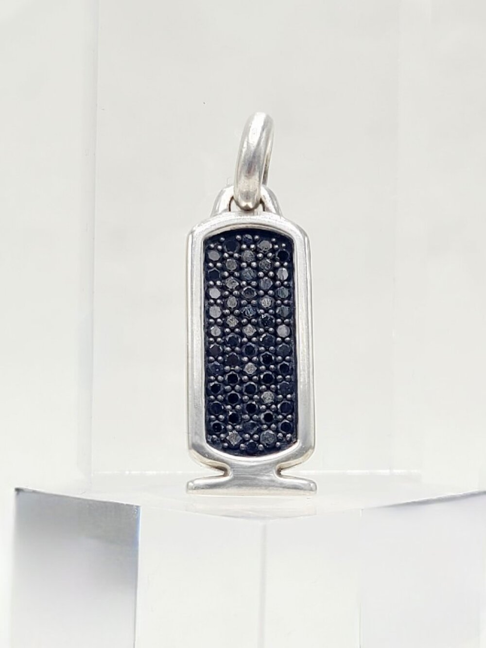 David Yurman Cairo Cartouche Amulet w/ Pavé Black Diamonds - RARE